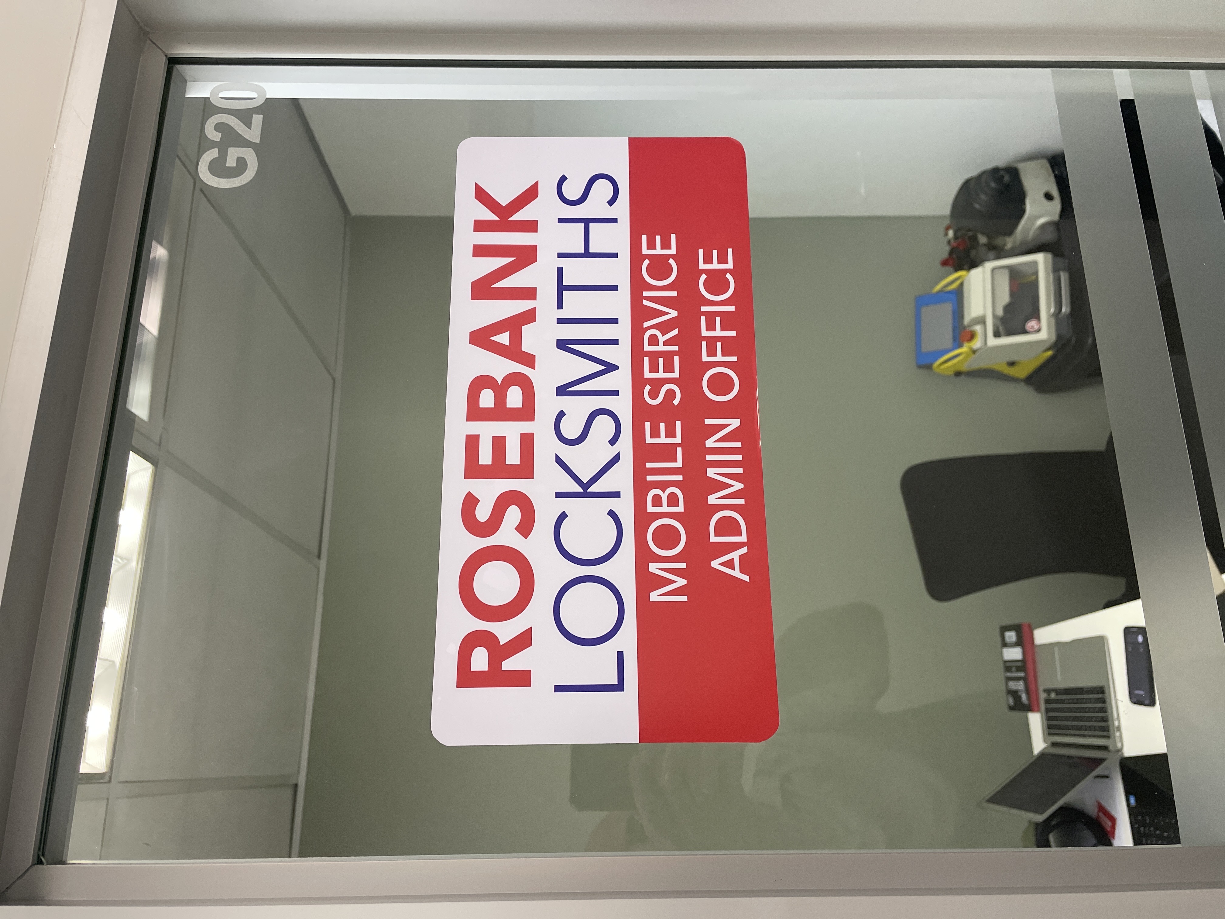 Rosebank Locksmiths Admin Office Signage